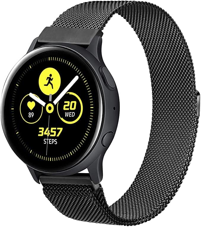 Amzpas Metal Bands for Samsung Galaxy Watch 4 Band 40mm 44mm, Samsung Galaxy Watch 4 Classic Band 42mm 46mm,20mm Stainless Steel Replacement Strap for Galaxy Watch 4 Women Men