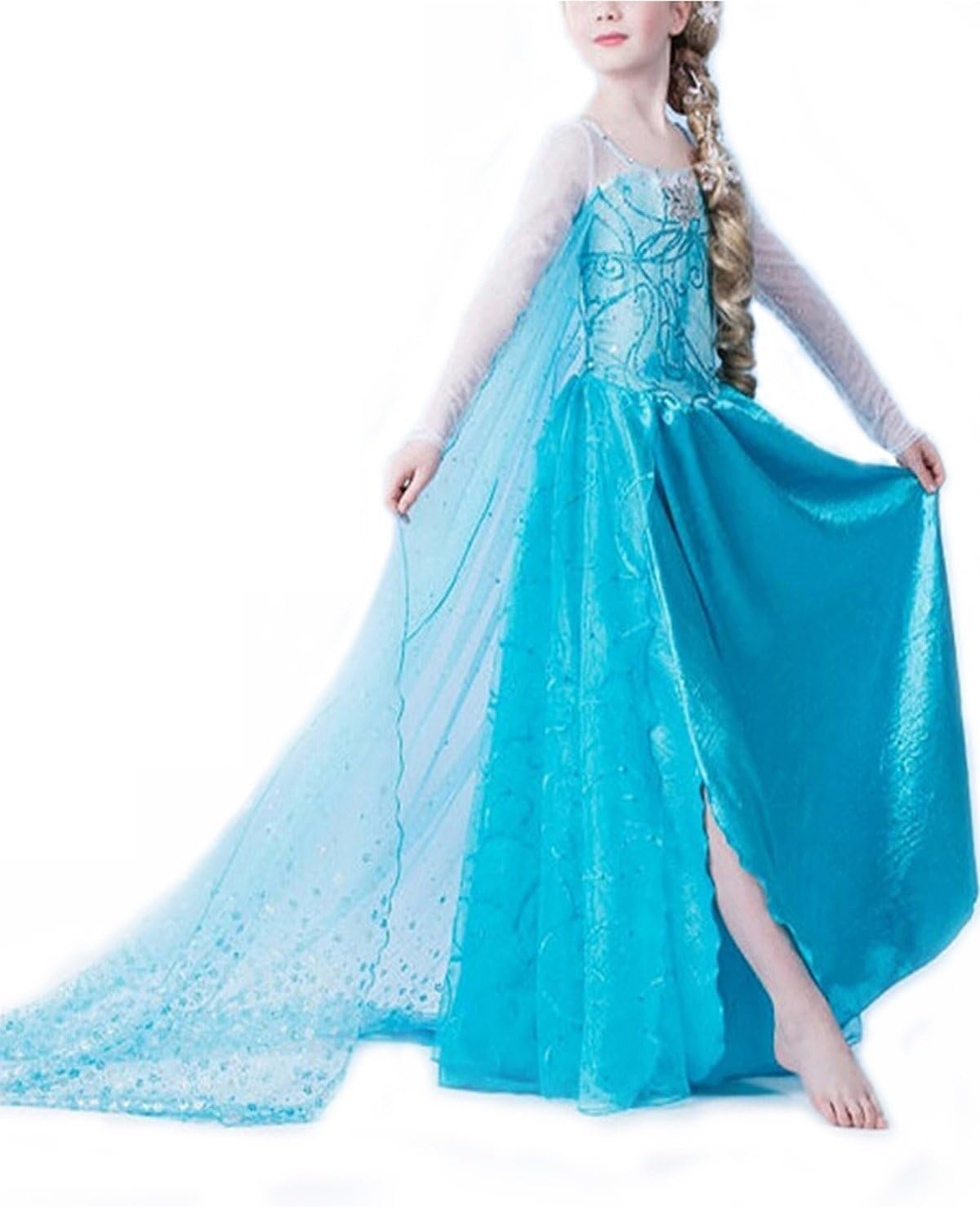 Nice Sport – Vestido de Frozen – Disfraz de princesa congelada – Disfraz de niña Carnaval de cumpleaños – Elsa
