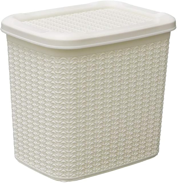 JVL Knit Design Loop Plastic Storage Box 10L, Ivory 27 x 29 x 21 cm, One size
