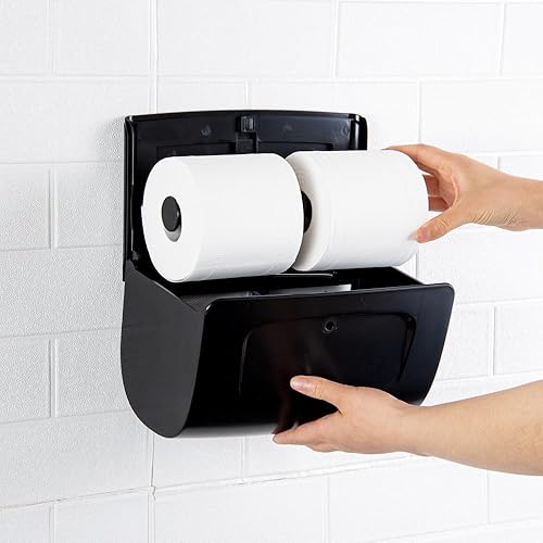 Miniatura 5 de Clean Tek Dispensador de papel higiénico comercial de 10.4 x 6.3 x 6.3 pulgadas, 1 dispensador de papel higiénico de doble rollo, a prueba de