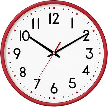 8 Inch Wall Clock Battery Operated Silent Non Ticking Quartz