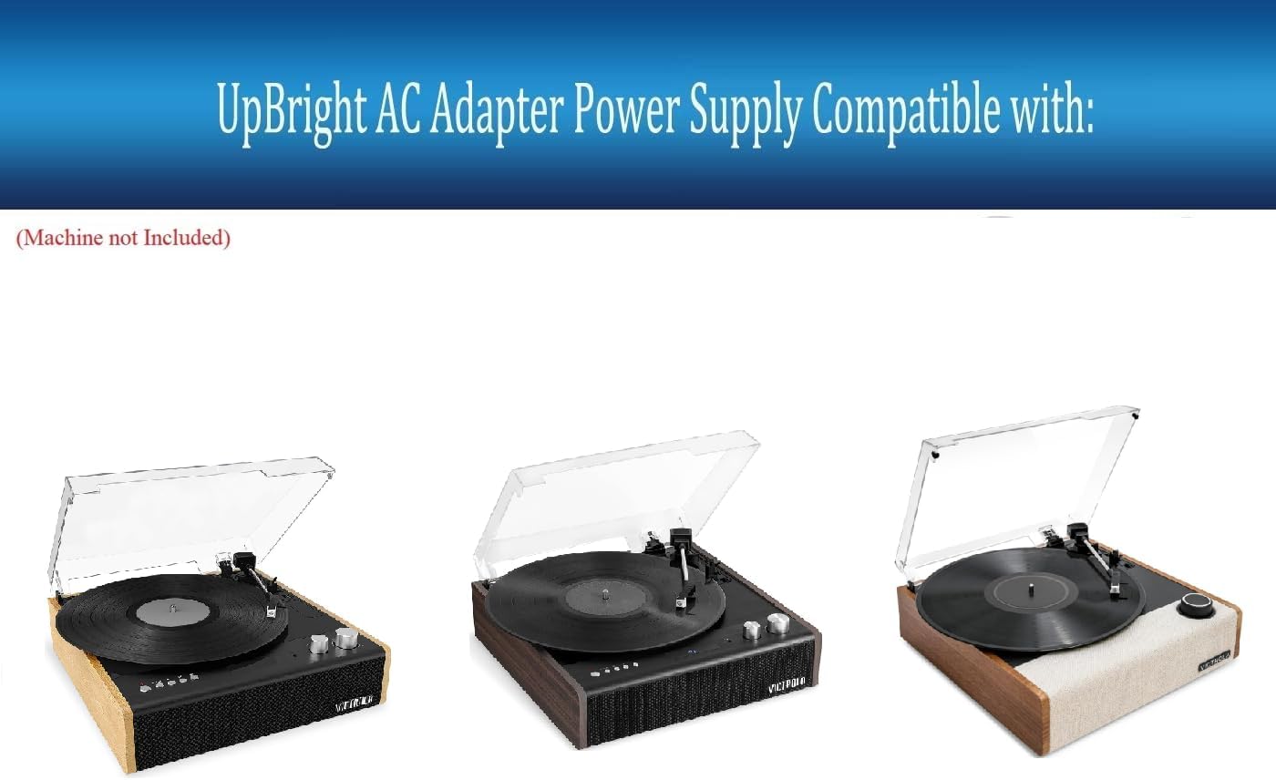 UpBright 5V AC/DC Adapter Compatible with Victrola Eastwood VTA-72-BAM VTA-72-ESP VTA-67-FNT VTA-71-MAH VTA-65-MAH AT-3600LA VTA-74-OAK VTA-74-BLK 3-Speed Bluetooth Turntable Record Player Speakers image 2