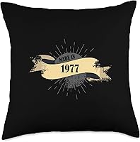 Vista 1 de Made in 1977 Birthday Gift 46 years Retro 46th birthday Throw Pillow
