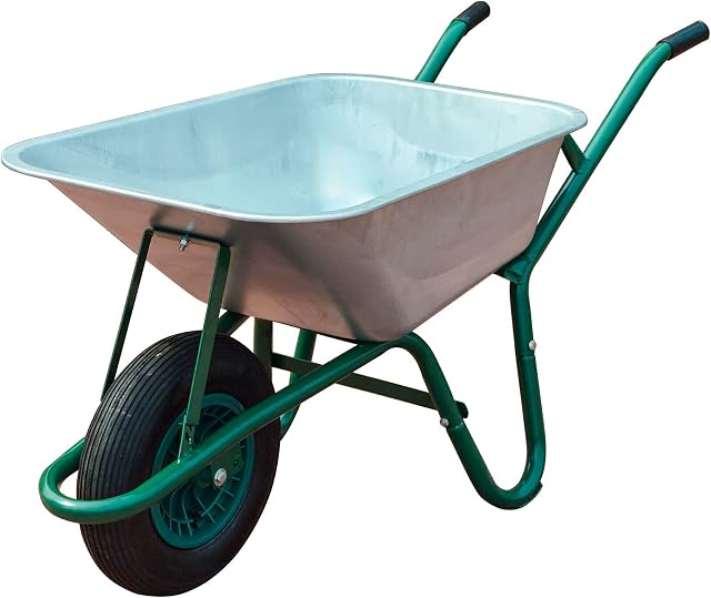 Neo® Wheelbarrow Home Garden Cart Galvanised with Pneumatic Tyre (85L)