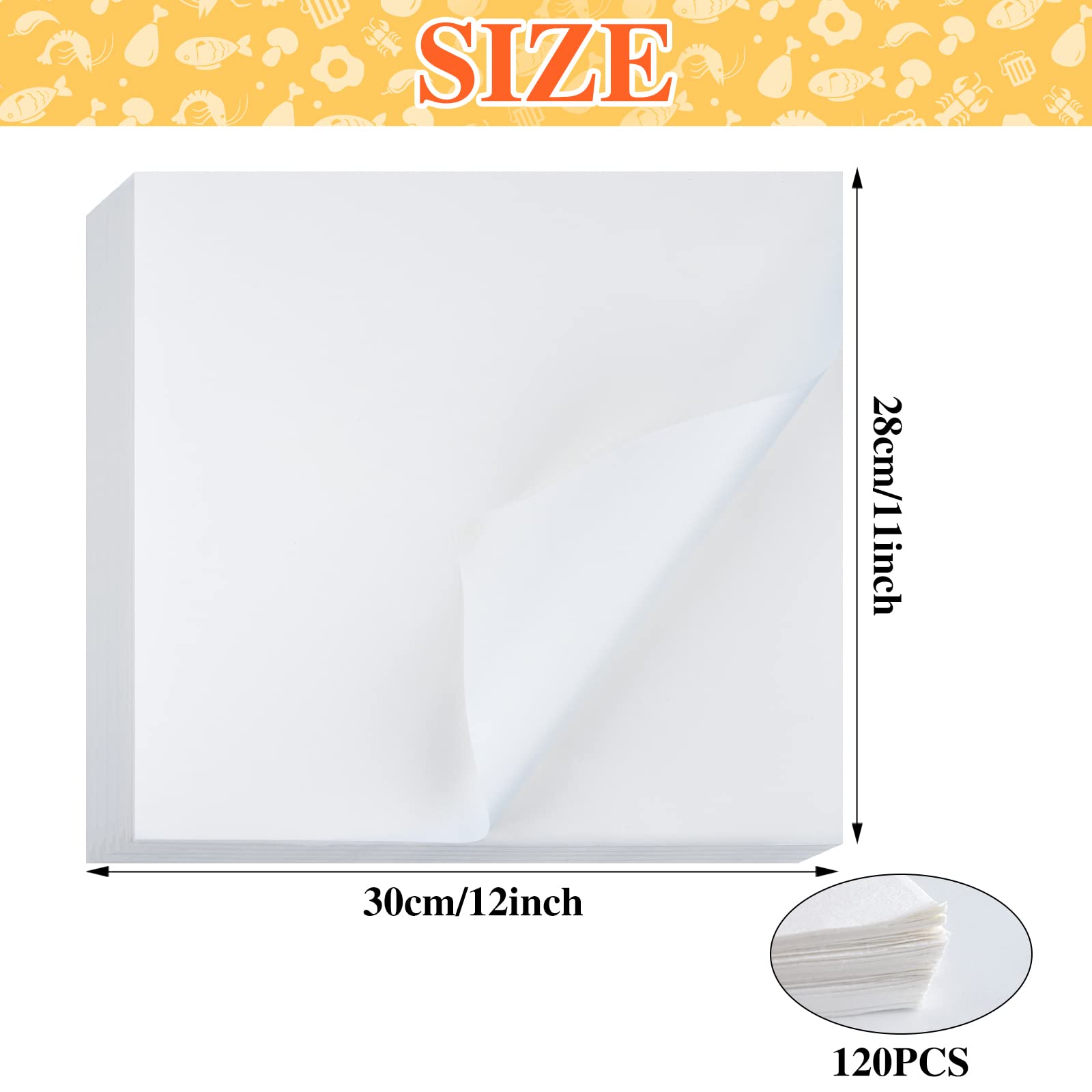 BOUIEXYE 120 Pieces White Butcher Paper 12 x 11 Inch Square Meat Sheet No Wax Thicken Disposable for Wrapping Meat Sublimation Heat Press - Image 2