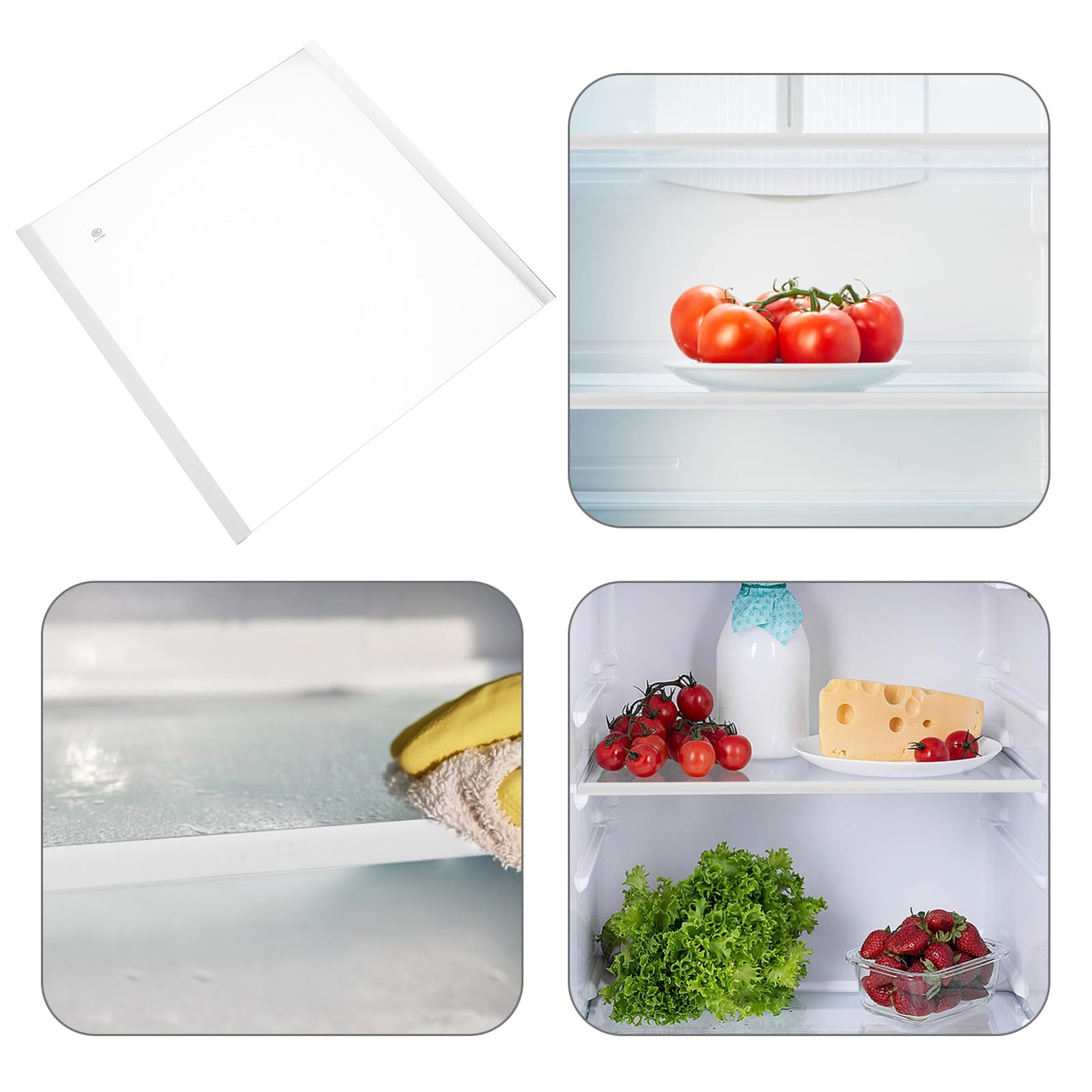 Kühlschrank glasscheibe aus Gehärtetem Glas Multifunktionaler Einlegeboden und Trennregal Einfache Werkzeuglose Montage Passend für Gefrierschrank und Kühlraum Optimierte