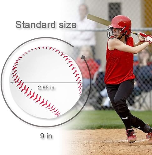 Miniatura 2 de Béisbol, paquete de 12 pelotas de béisbol de tamaño estándar, sin marcar y cubierta de cuero, para niños, adultos, juegos de liga, lanzamiento,