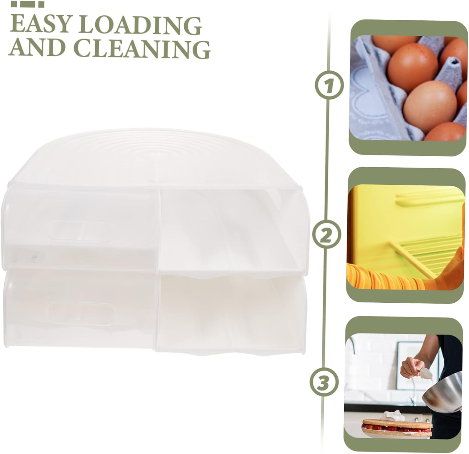 Automatic Rolling Egg Preservation Box Lid Double Layer Egg Storage Organizer for Refrigerator for Daily Use