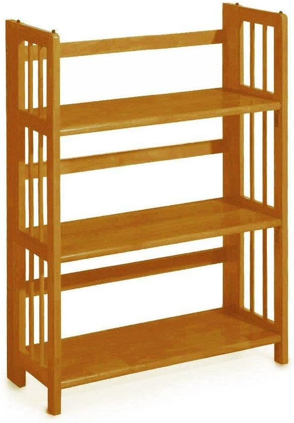 Home Decorators Collection Mission Style 38 x 27.5 Inch Light Oak Folding/Stacking Bookcase, 27.5" W, Honey Oak