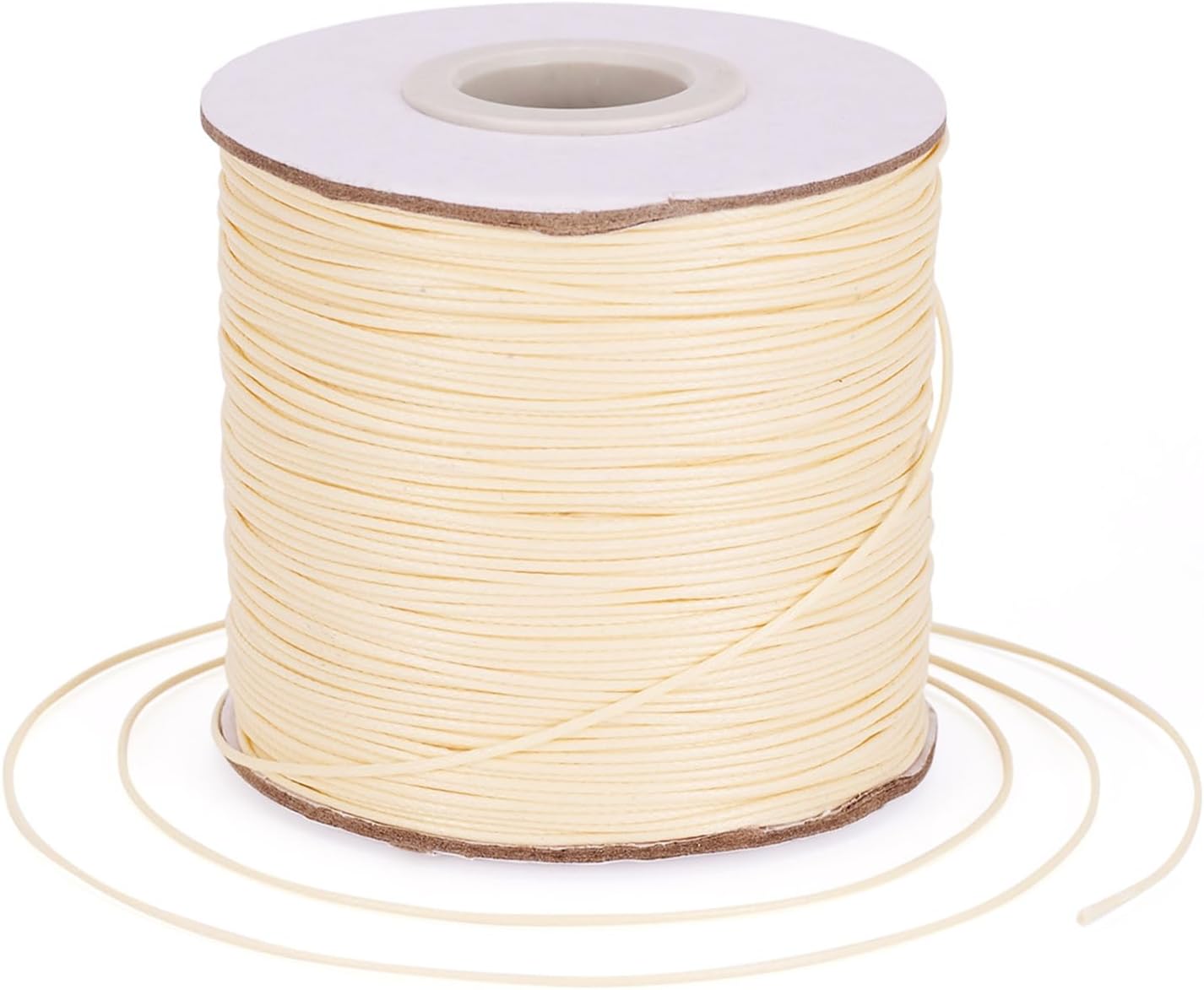 185 Yards 0.5mm Waxed Polyester Cord Thread Waxed Beading Strings for Jewelry Bracelet Making Macrame Leather Sewing, Beige