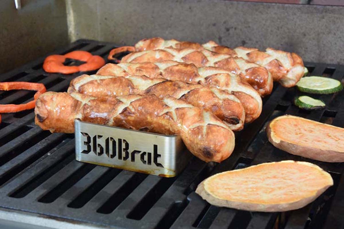 Halterung Bräter 5.9 Bratwursthalter Edelstahl 3mm BBQ Gestell für 5 Würste