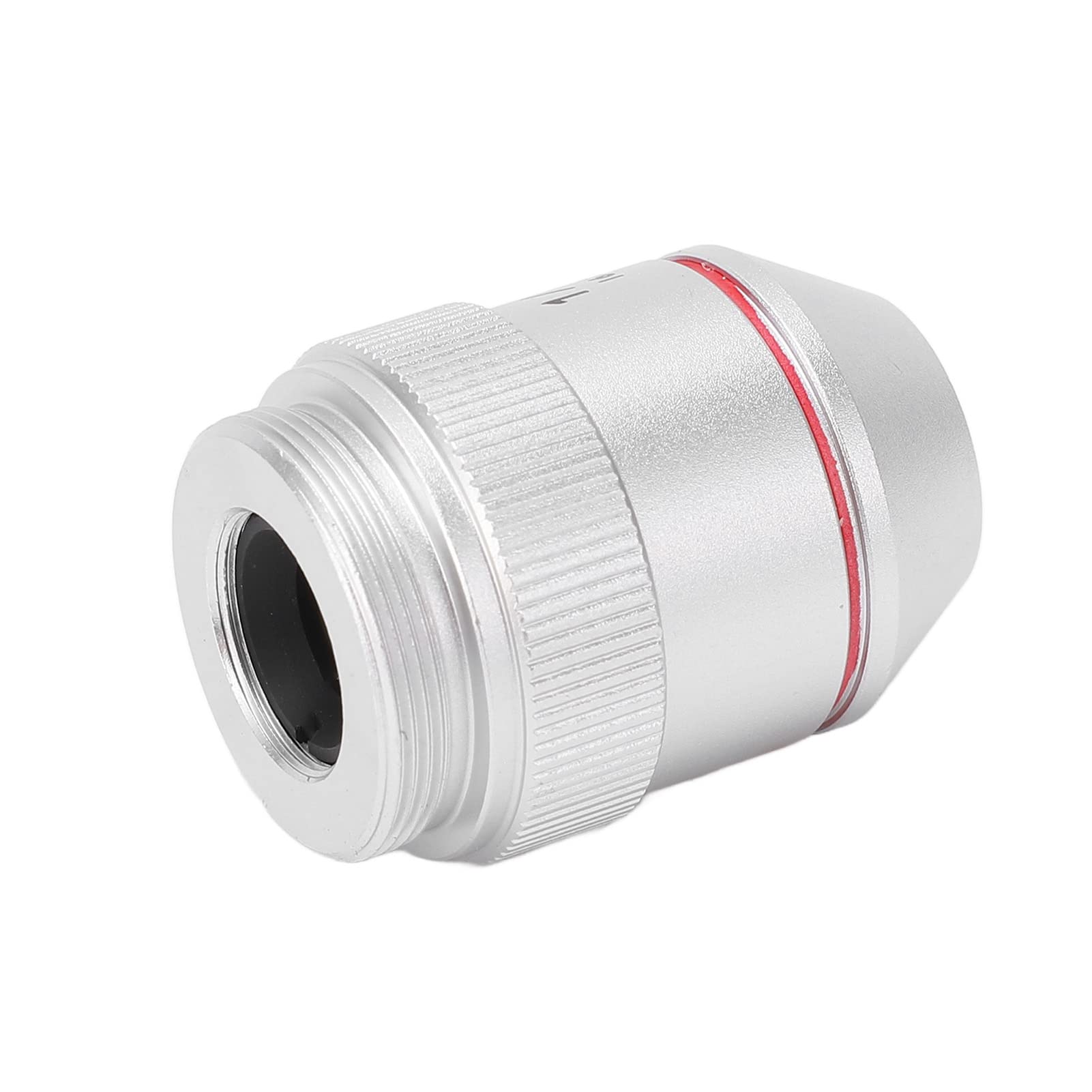 Lente de Objetivo de Microscopio, Objetivo de Baja Potencia Acromático Vidrio óptico Profesional 1X Metal para Microscopio Biológico