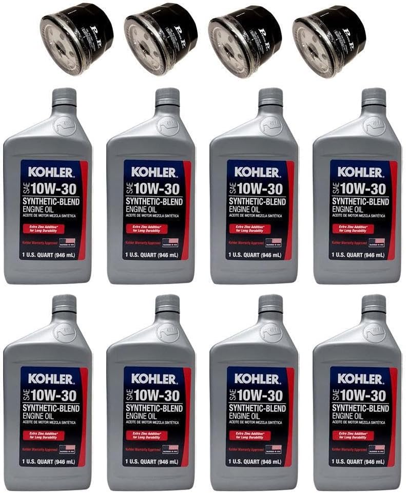 Proven Part 4 Oil Filters 8 Quarts 10W30 Oil Fits Kohler 12-050-01-S