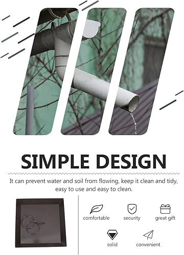 Miniatura 8 de DOITOOL Cuenca de cadena de lluvia negra moderna al aire libre decorativo cuenco grande titular de la lluvia para jardín