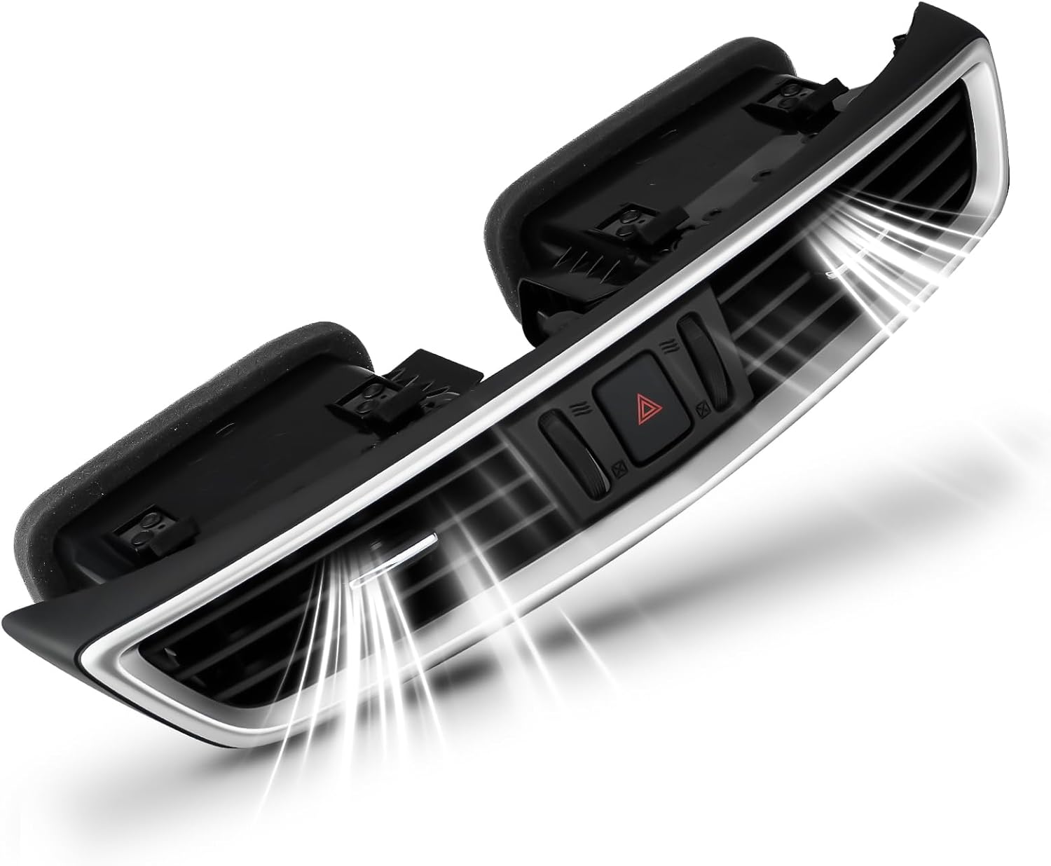 Center Dash A/C Air Vent Panel Compatible with N Rogue 2014-2020 & Rogue Sport 2017-2022, Dashboard AC Outlet Replacement 68750-6MA0A 68750-6FL0A 68750-5HA0A, Silver