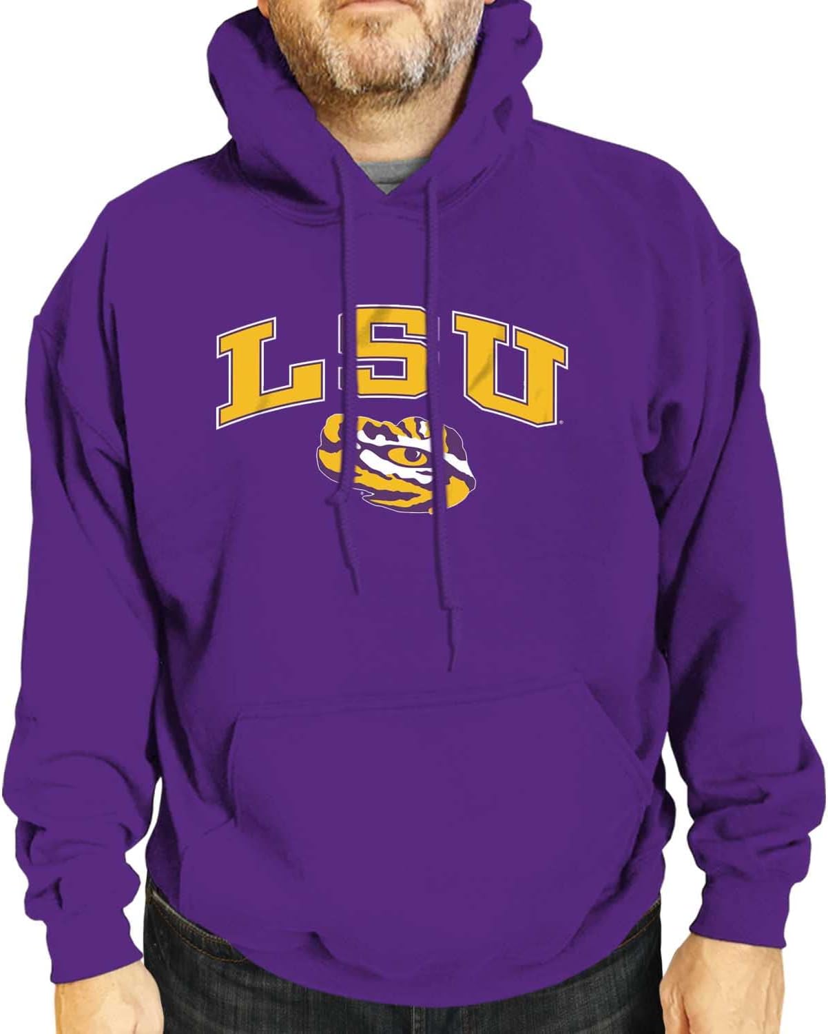 Campus ColorsLong Sleeves NCAA Adult Arch & Logo Gameday Unisex Hooded Sweatshirt, Purple, XL