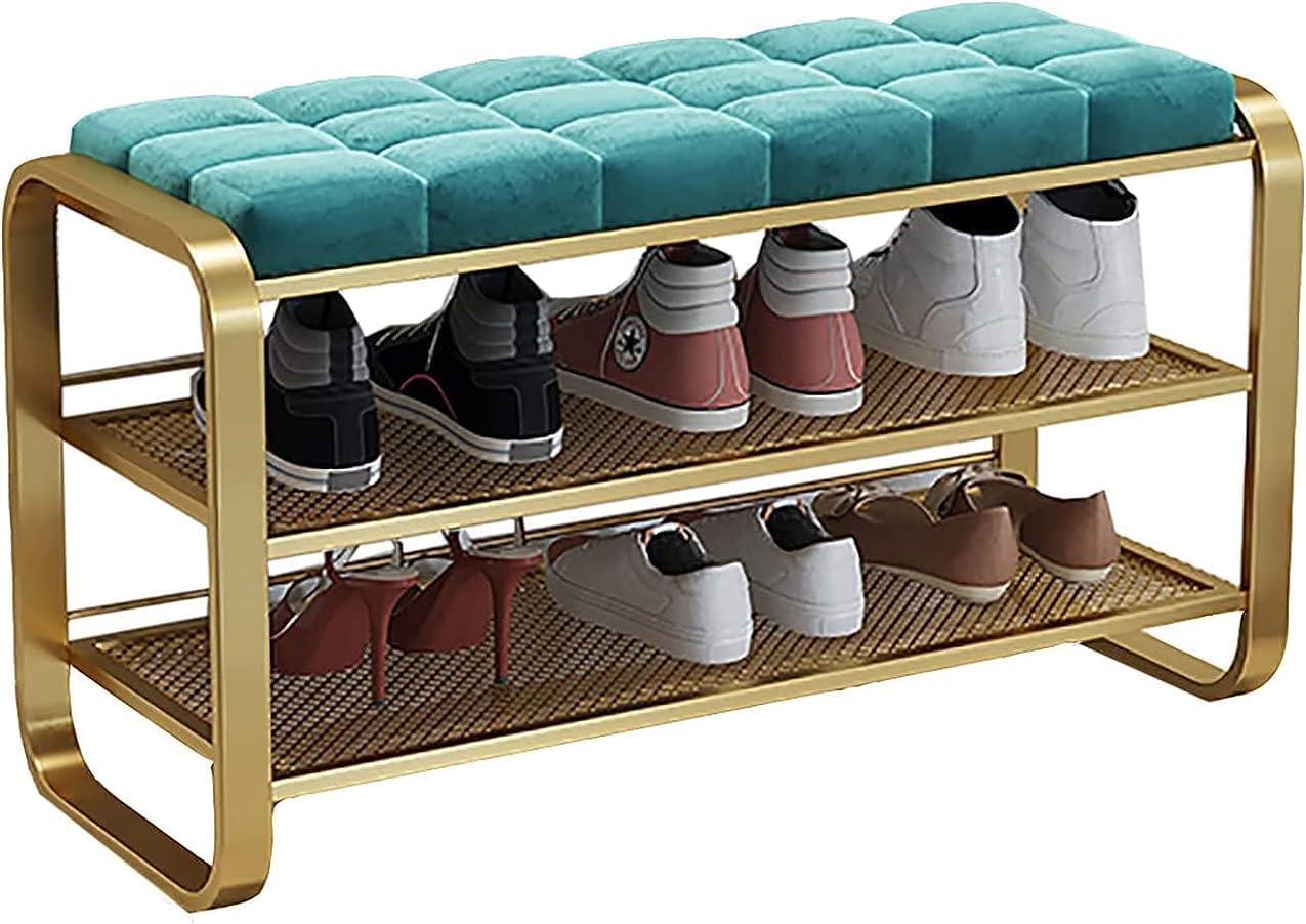 Étagère à chaussures avec siège pour aménager un vestiaire accueillant