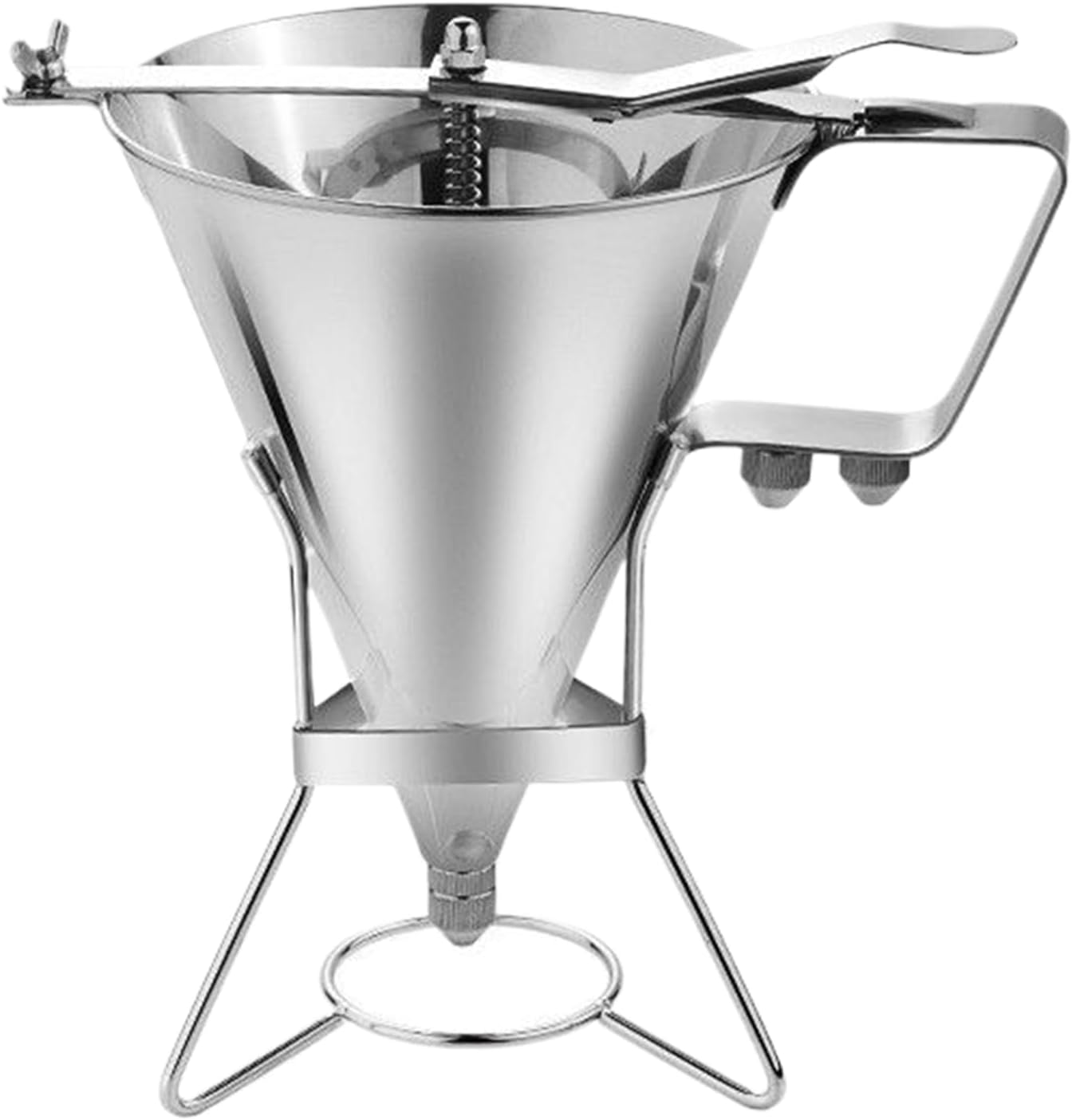 Cake Portioning Hopperr – 1.8L Metal Drip Control Pitcher, Trigger Release Baking Pourer, Heavy Duty Confectionery Dropper | Ideal For Brownie Donut Churro Cupcake Mix, Domestic Kitchen Cafe