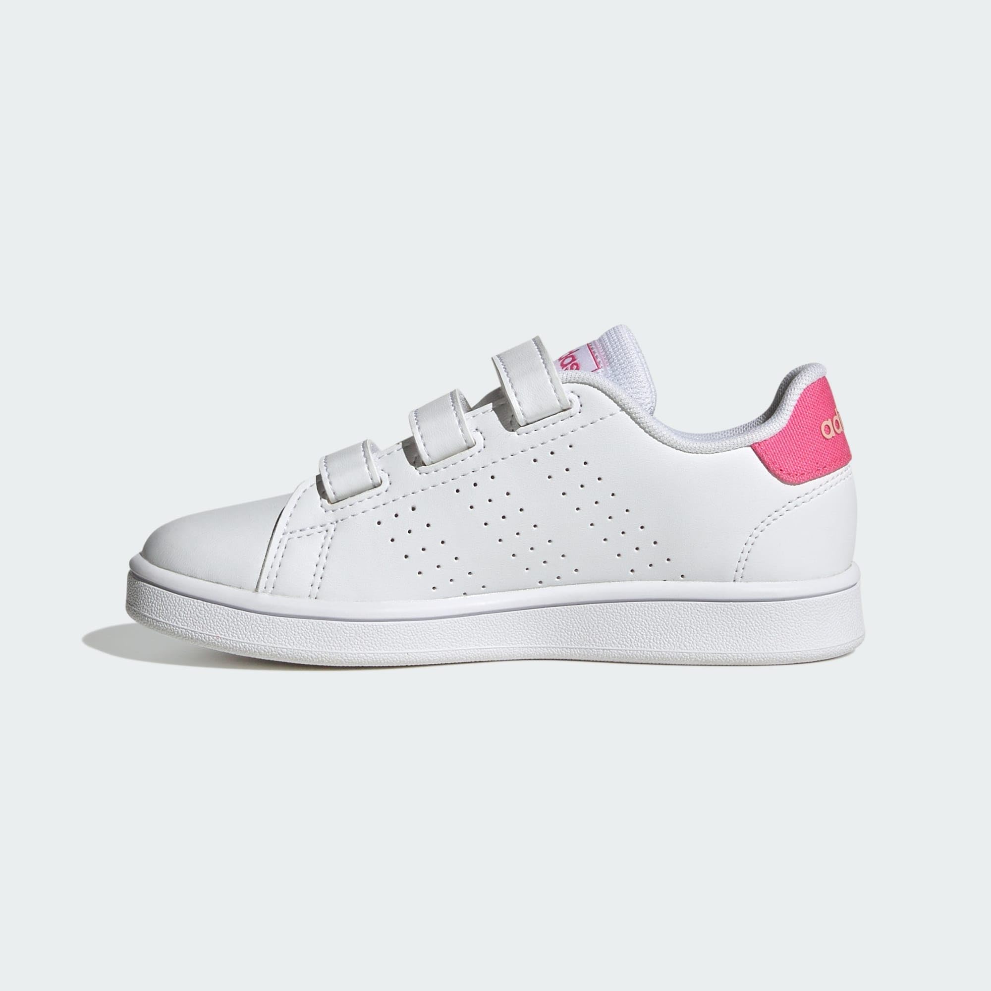 Adidas Unisex - Bambini Advantage Lifestyle Court Hook-And-Loop Shoes, Cloud White/Pulse Magenta/Quartz, 34 EU