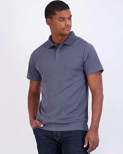 Miniatura 2 de Real Essentials 3 Pack Polo de manga corta de secado rápido para hombre, rendimiento deportivo (disponible en tallas grandes y largas)