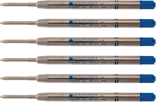 Monteverde Monteverde Ballpoint Pen Refill, Broad Point, Blue Ink, 6 Pack P443BU