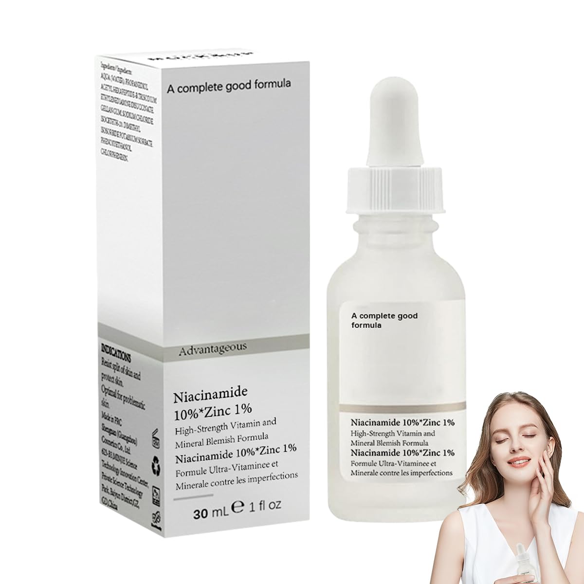 Niacinamide Serum Niacinamide Facial Moisturizing Essence 10% Niacinamide + 1% Zinc Suitable for All Skin Types 30 ml