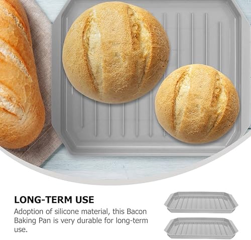 Miniatura 2 de GANAZONO 2 sartenes para hornear, tocino, hornos de microondas, bandeja de tocino para microondas, bandeja de tocino para microondas, bandeja de