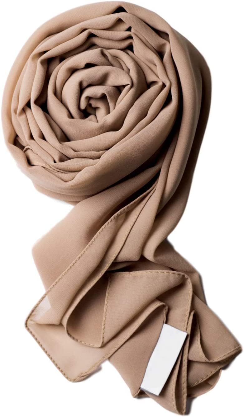 GenericFashion Scarf Soft Chiffon Scarf for Women Chiffon Hijab Scarves Turbans Head Wrap Long Scarf Shawl for All Season
