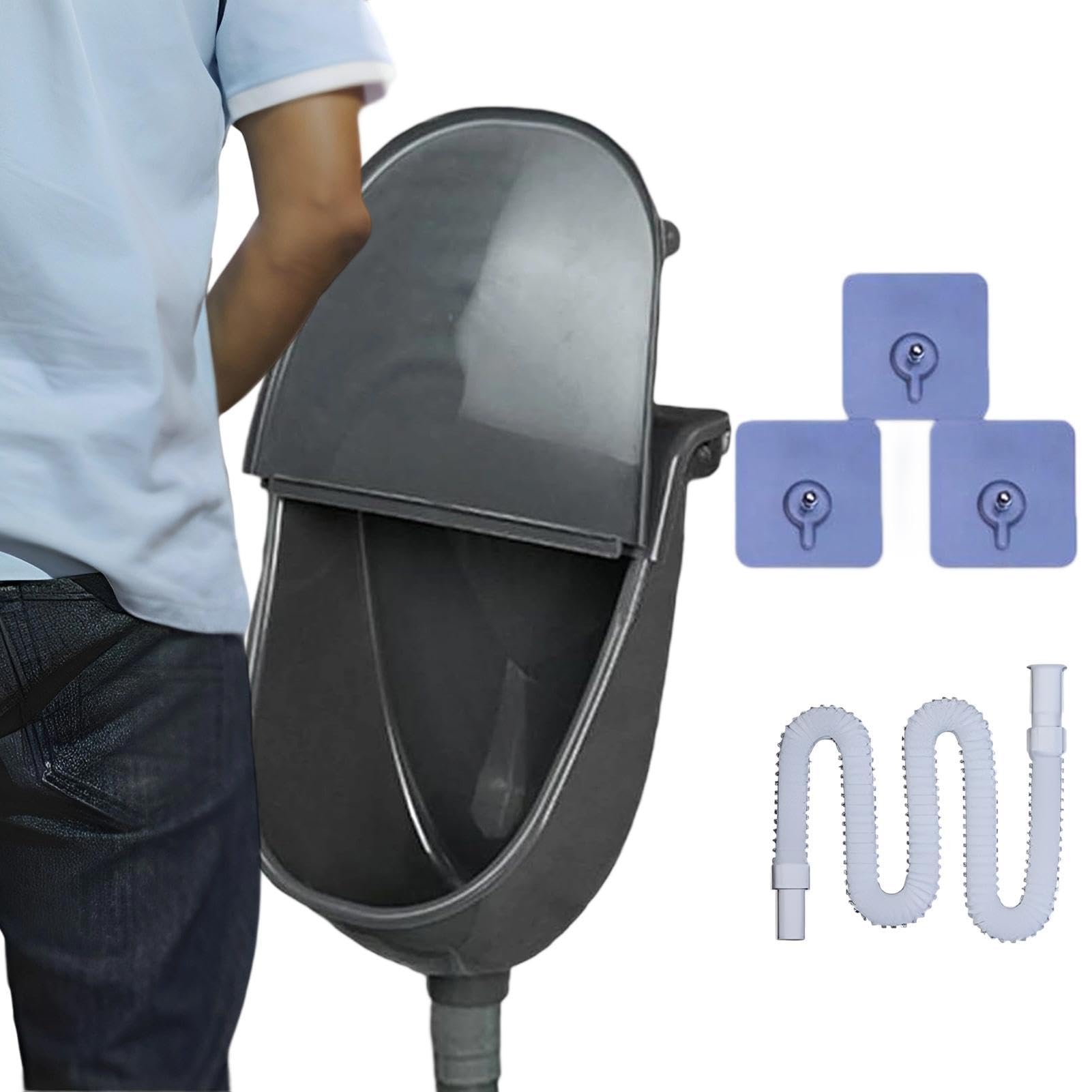 Wasserlos Urinal Mit Deckel Komplett Set - Tragbares Wandurinal Mit Ablaufschlauch Für Garten Outdoor - Wandpissbecken Für Herren