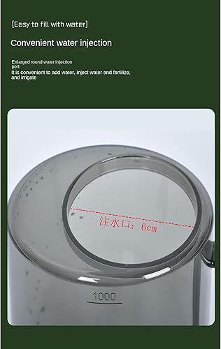 Miniatura 6 de Regadera de jardinería doméstica espesada de 1L34 onzas, botella rociadora de gran capacidad, boquilla larga, regadera para plantas de jardín (gris)