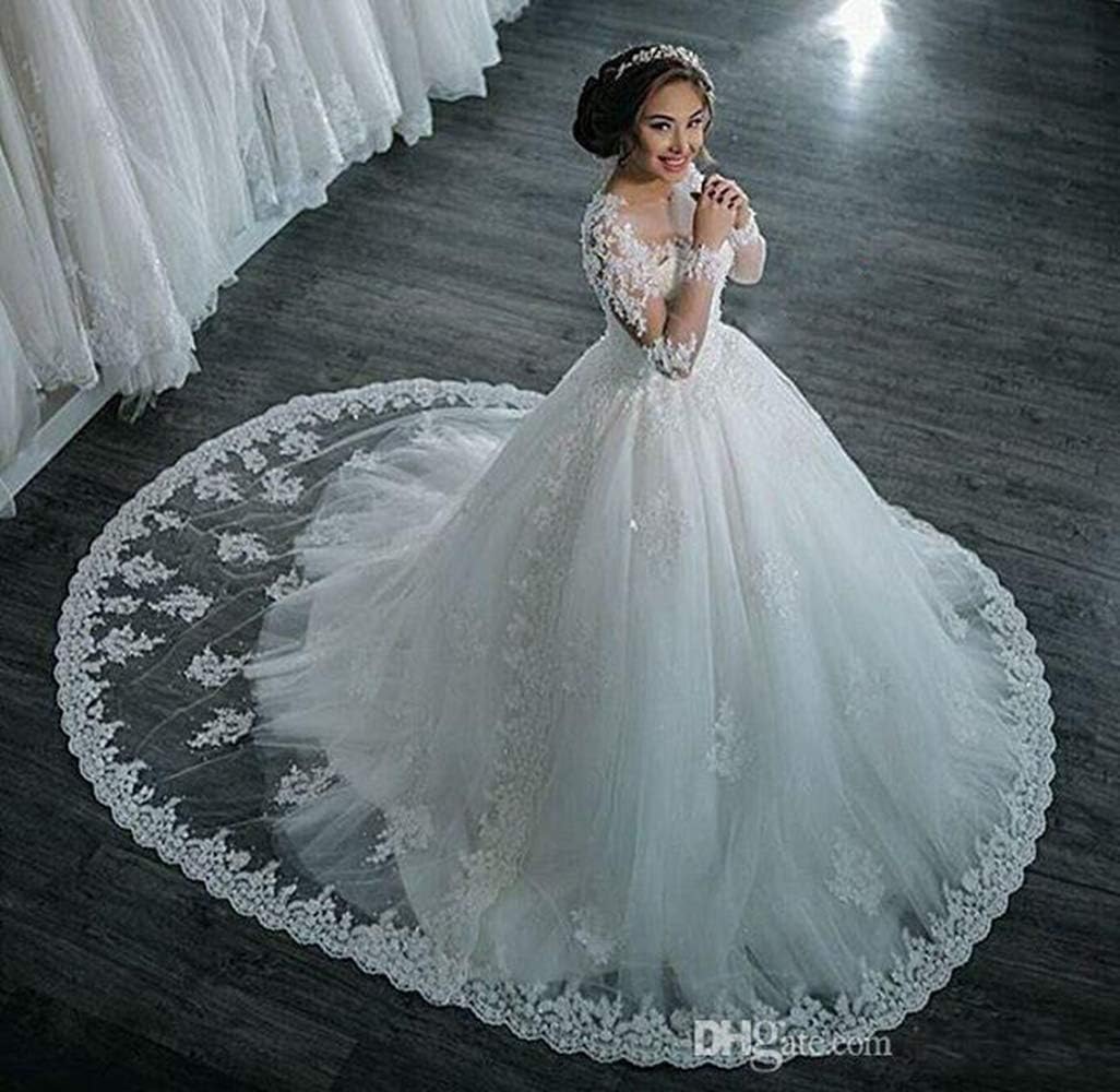 Sleeve Wedding Dress Ball Bridal Gowns 