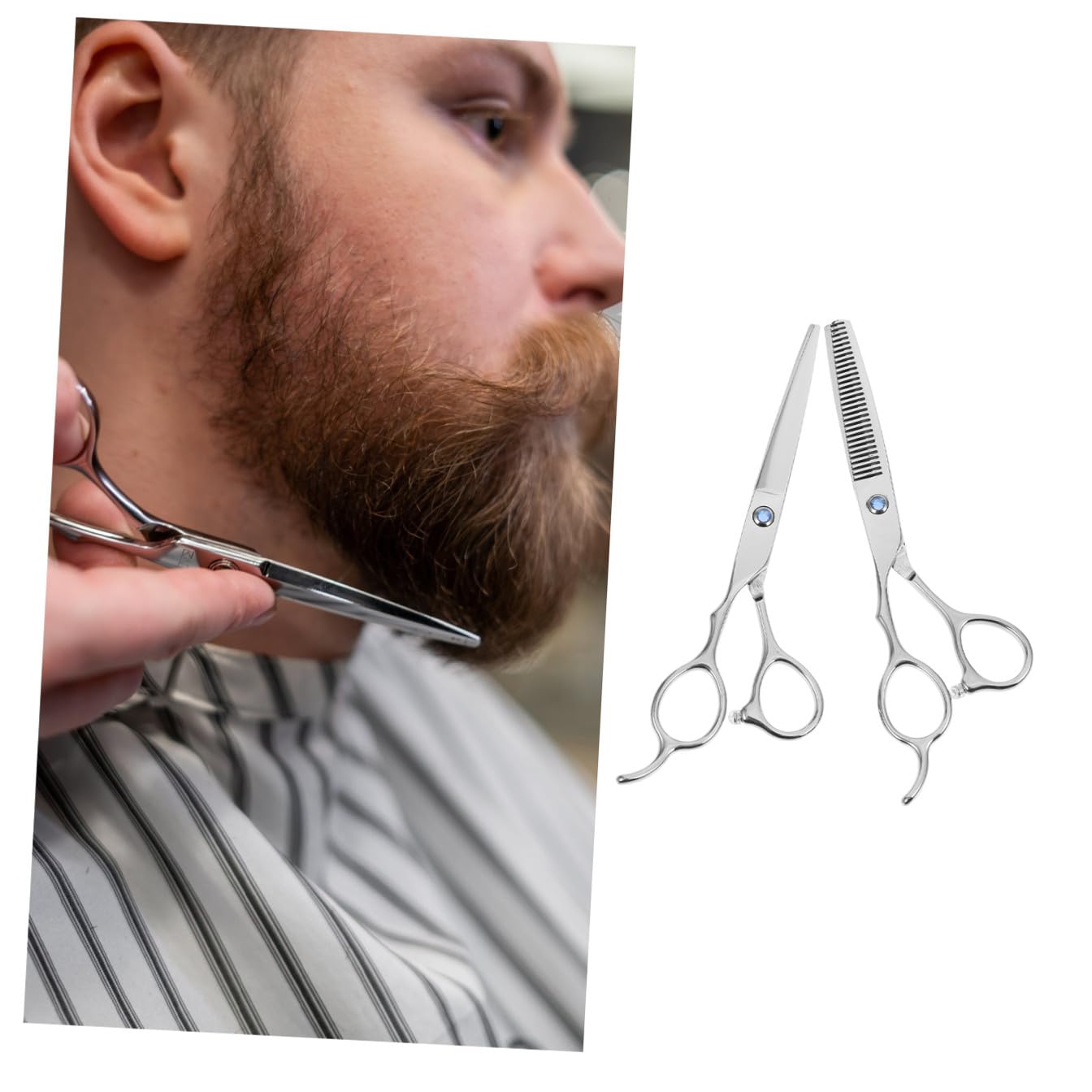 2pièces Ciseaux Pour Cheveux Gaucher Outils De Coupe Pour Salon De Ciseaux Plat Dents Acier Inoxydable