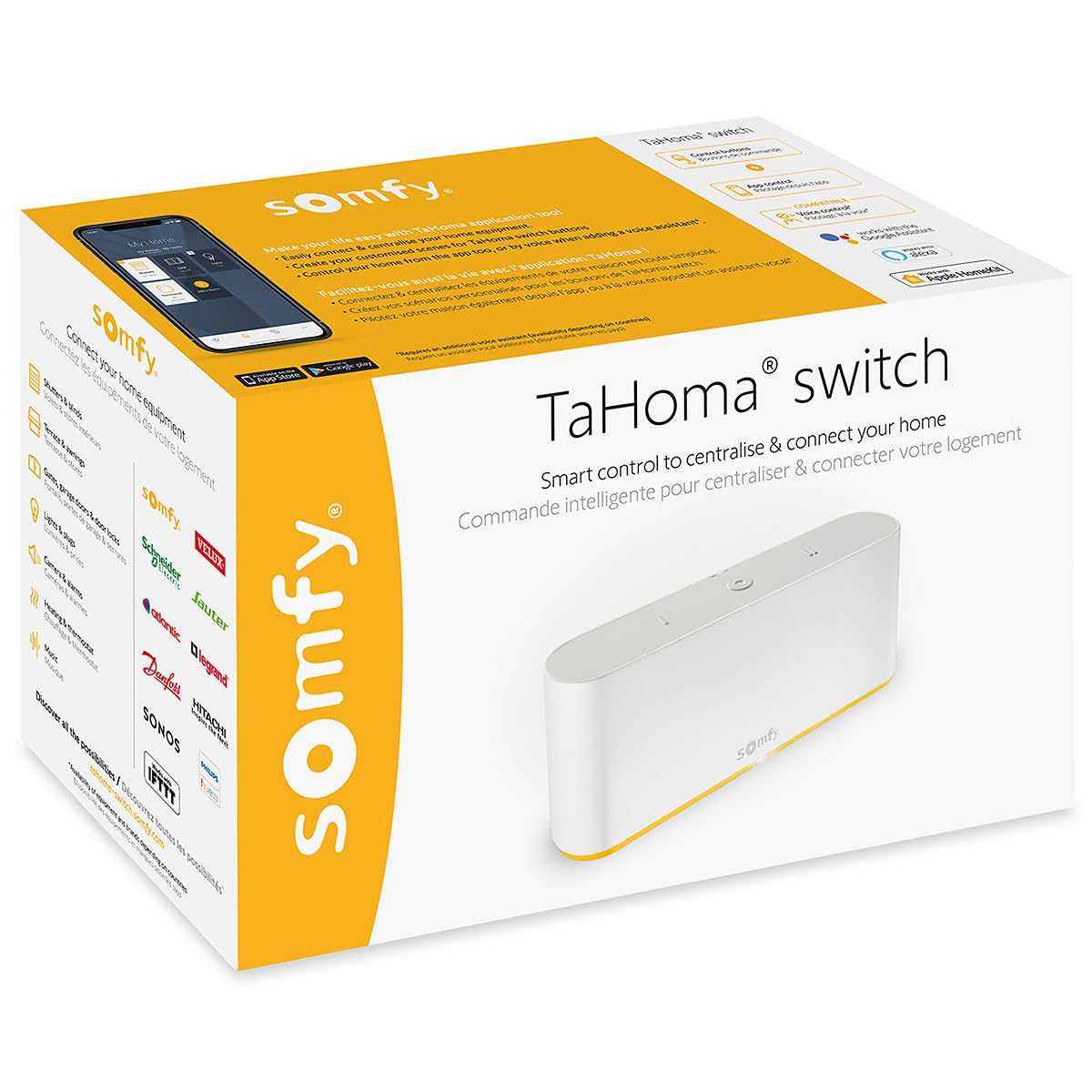 Somfy - Box domotique Tahoma Switch | Centralise et Pilote Vos Volets roulants et équipements connectés | Contrôle à Distance Via l'application ou Un Assistant Vocal | Compatible IO, RTS & Zigbee