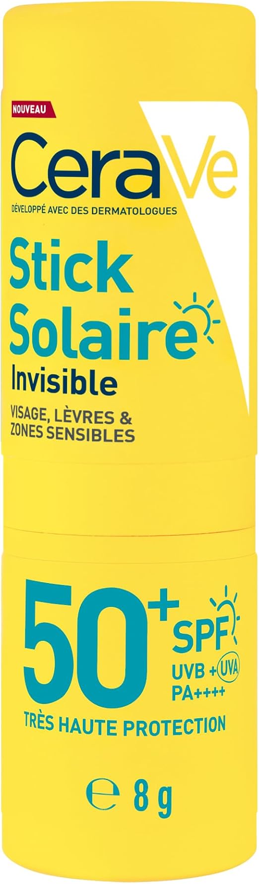 CeraVe CeraVe Stick Solaire Invisible SPF 50+ - Visage & Zones Sensibles aux 3 Céramides (Format Stick)