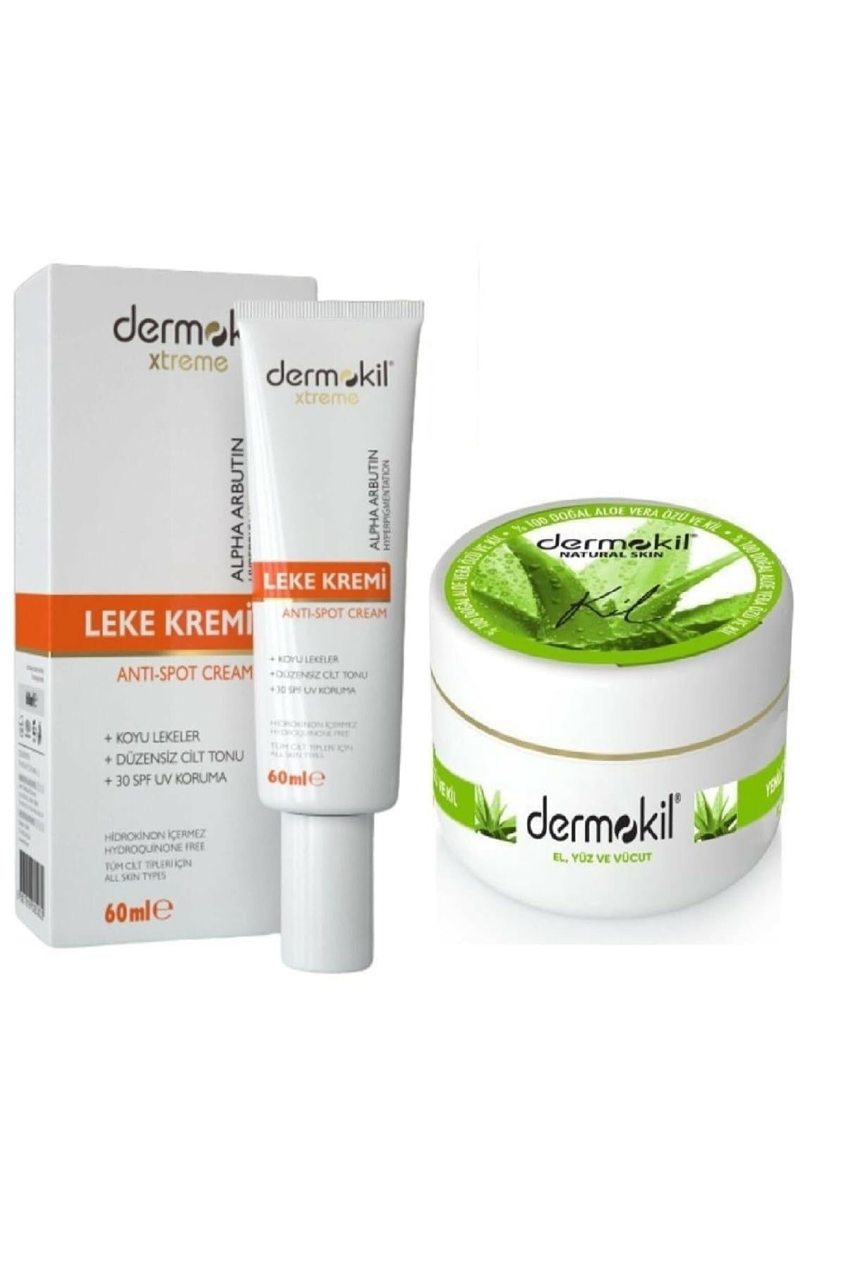 Dermokil Anti Spot Leke Kremi 60ml + Aloe Vera El Yüz Vücut Kremi 300ml Set