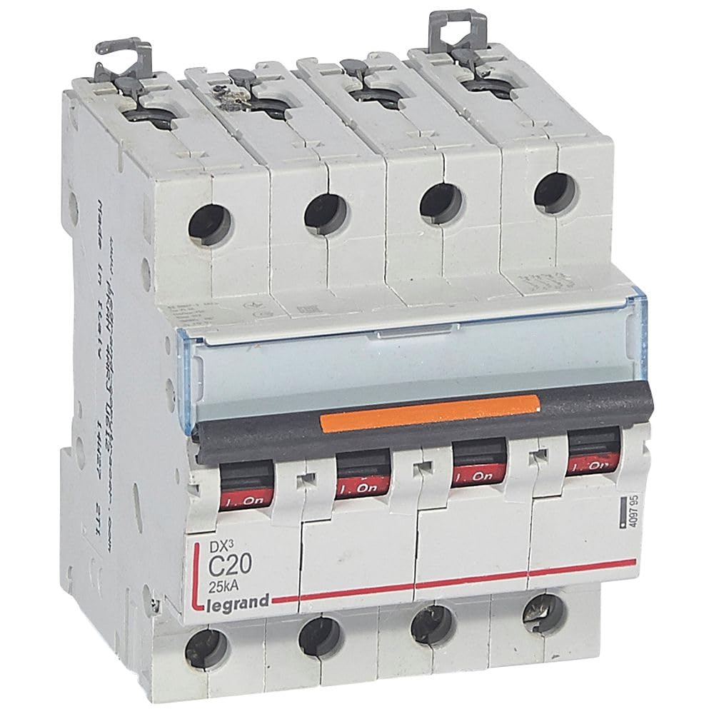 Disjoncteur DX³ 25kA - 4P 400V~ - 20A - courbe C - 4 modules