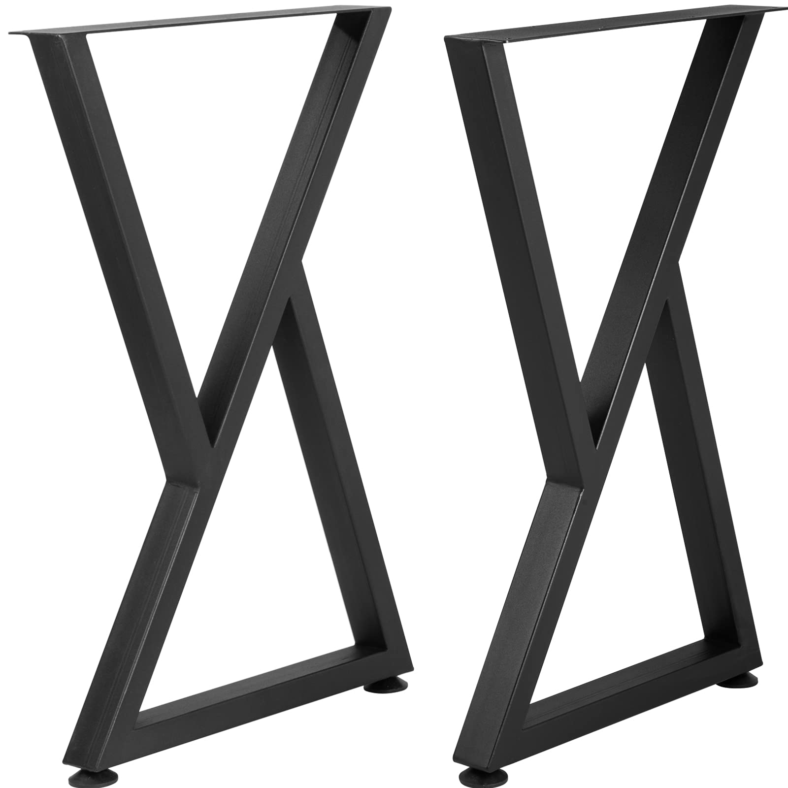 VEVOR Gambe da tavolo, 71,1 x 45,7 cm, set da 2 pezzi, gambe robuste per panca a forma di Z in metallo, struttura in ferro battuto, mobili fai da te per tavolo da pranzo con protezioni in gomma,