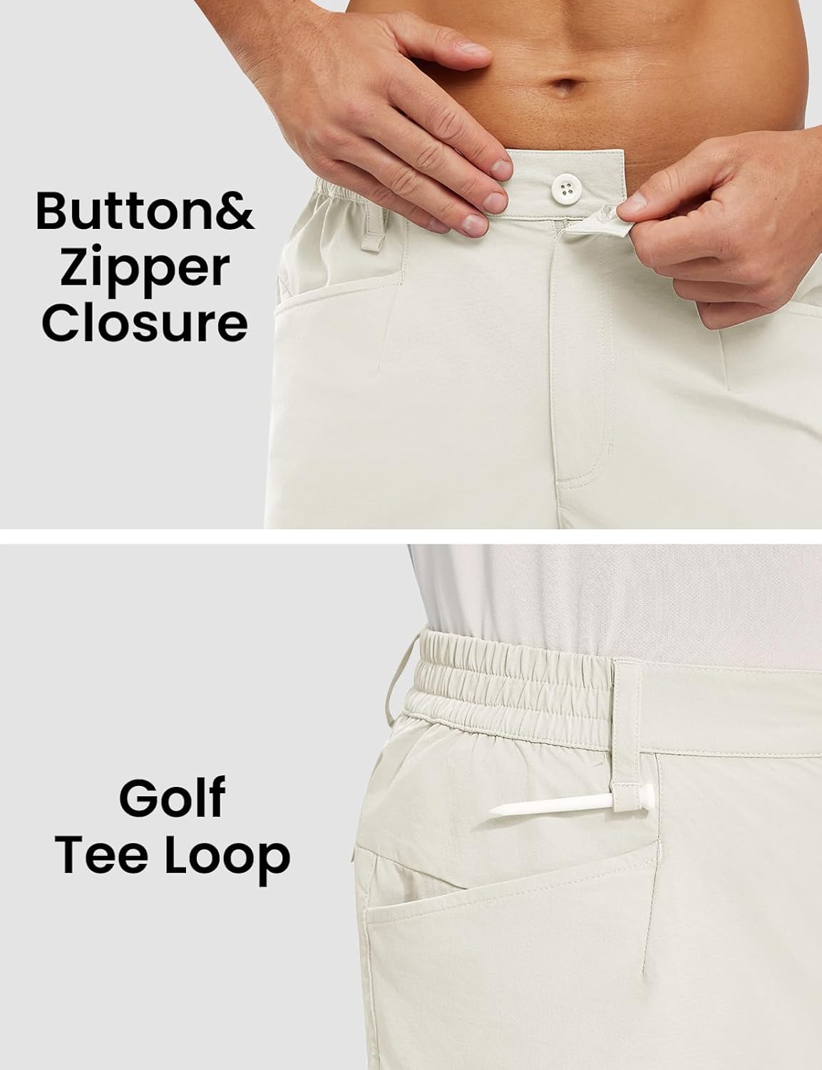 TBMPOY Men's Golf Shorts 7" Stretch Dress Casual Elastic Waist Short Quick Dry Lightweight Hiking Shorts with 4 Pockets