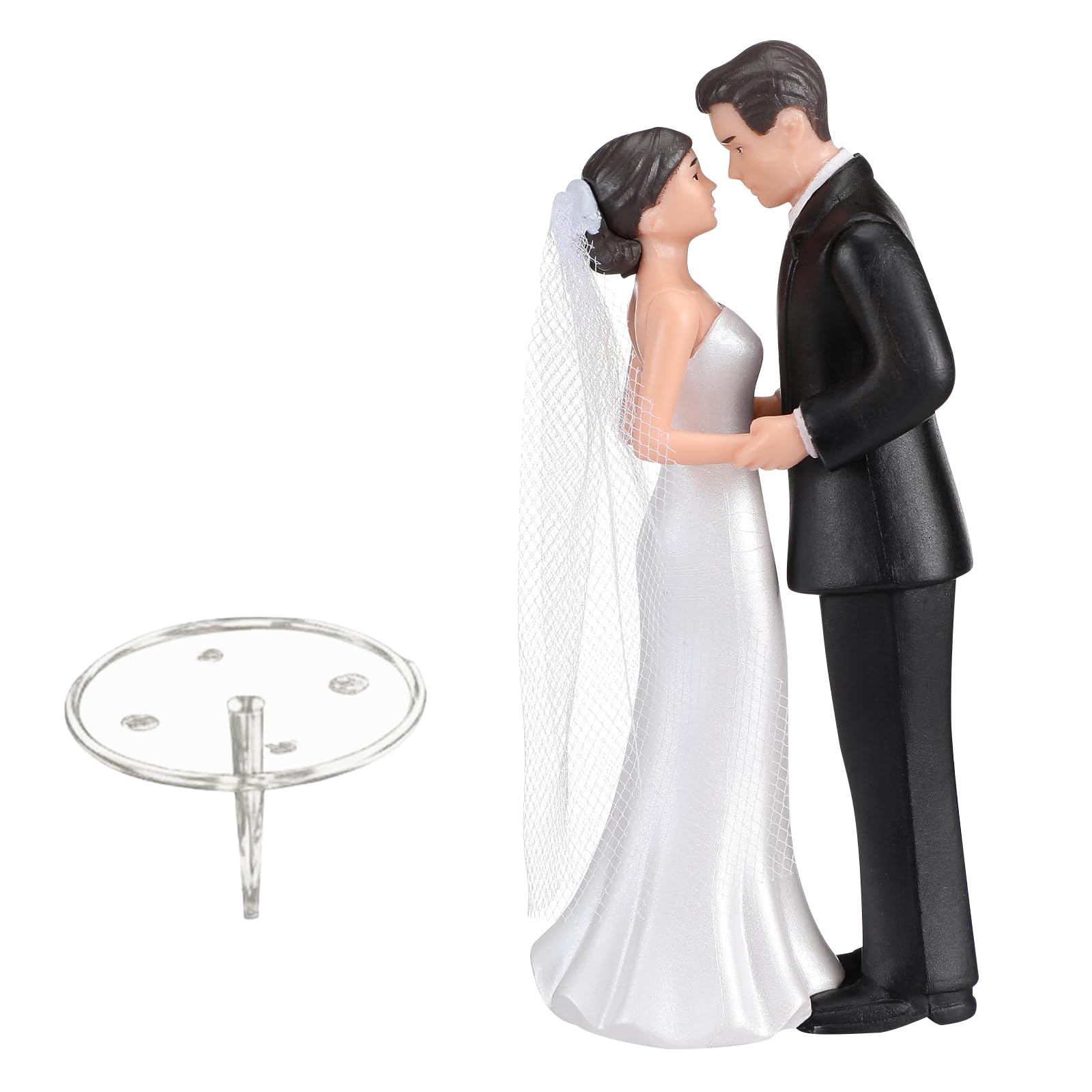 Sposini per Torta Matrimonio, Cake Topper Matrimonio, Statuine Sposi per Torta Nuziale, Base Adatta al Contatto Alimentare, per La Decorazione Della Torta, Decorazione Della Tavola