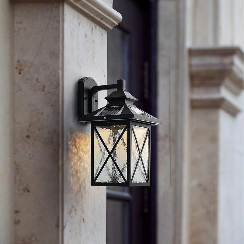 Zewnętrzna Lampa Ścienna, Zewnętrzna Lampa Ścienna Solarna Aluminiowa Wodoodporna Ip65, Uchwyt Led, Lampa Retro Amerykańska, Dziedziniec, Balkon, Oświetlenie Alejek, Oświetlenie Ogrodowe, Dekoracja,