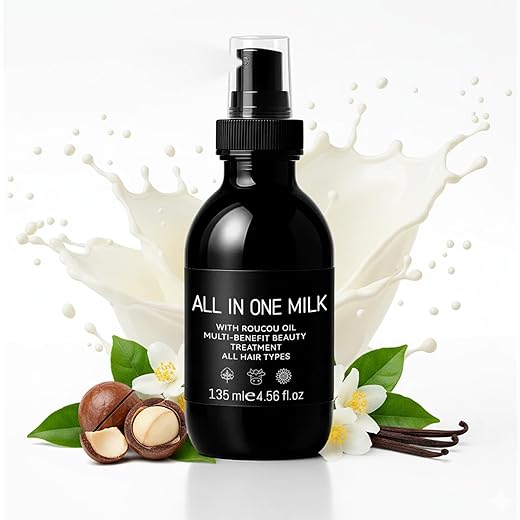 Hair Milk Spray, Nourishes Hair Detangler Conditioner, Repairs Dry, Damage & Split Brittle Strands, All in One Leave-In Mist for All Hair Types, Cruelty Free Refreshing Formula, 4.56 Fl Oz