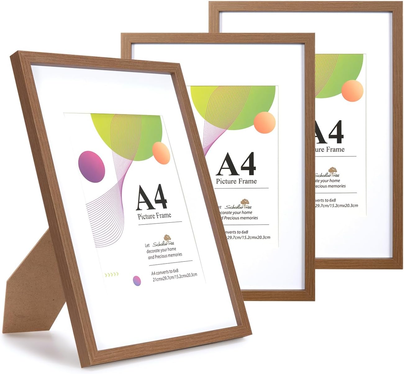 Scholar Tree A4 Brown Frame - 3 Pack A4 Picture Frame, Brown Picture ...