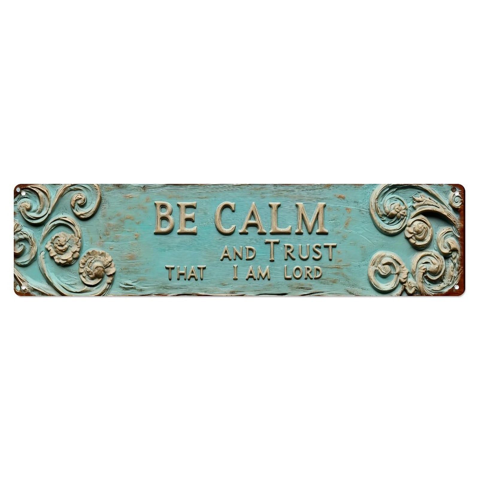 Iageret Vintage Be Still And Know That I Am God Metal Tin Sign Retro Wall Decor, Bar Garage Cafe Kitchen Home Wall Art Poster Decoration 4X16inches