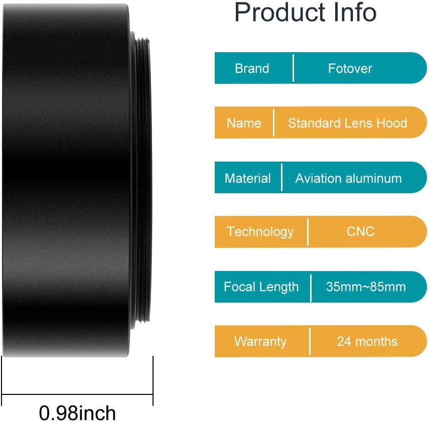 77mm Metal Standard Screw-in Standard Lens Hood Sunshade with Centre Pinch Lens Cap for Canon Nikon Sony Pentax Olympus Fuji Sumsung Leica Camera +Cleaning Cloth - Image 3