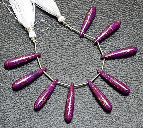 Turquoise Mojave violette naturelle en briolette goutte lisse 30-32 mm pour perles et bijoux