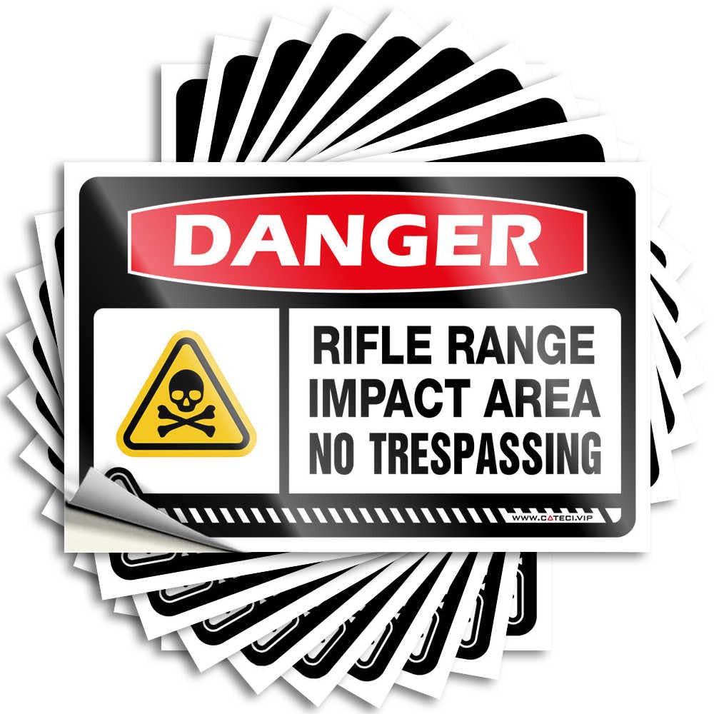 Personalized, Saying Funny Laptop Quote Stickers, Cool No Residue Decals for Luggage | Sports Party Favor Custom Danger Rifle Range Impact Area No Trespassing(8X12CM)
