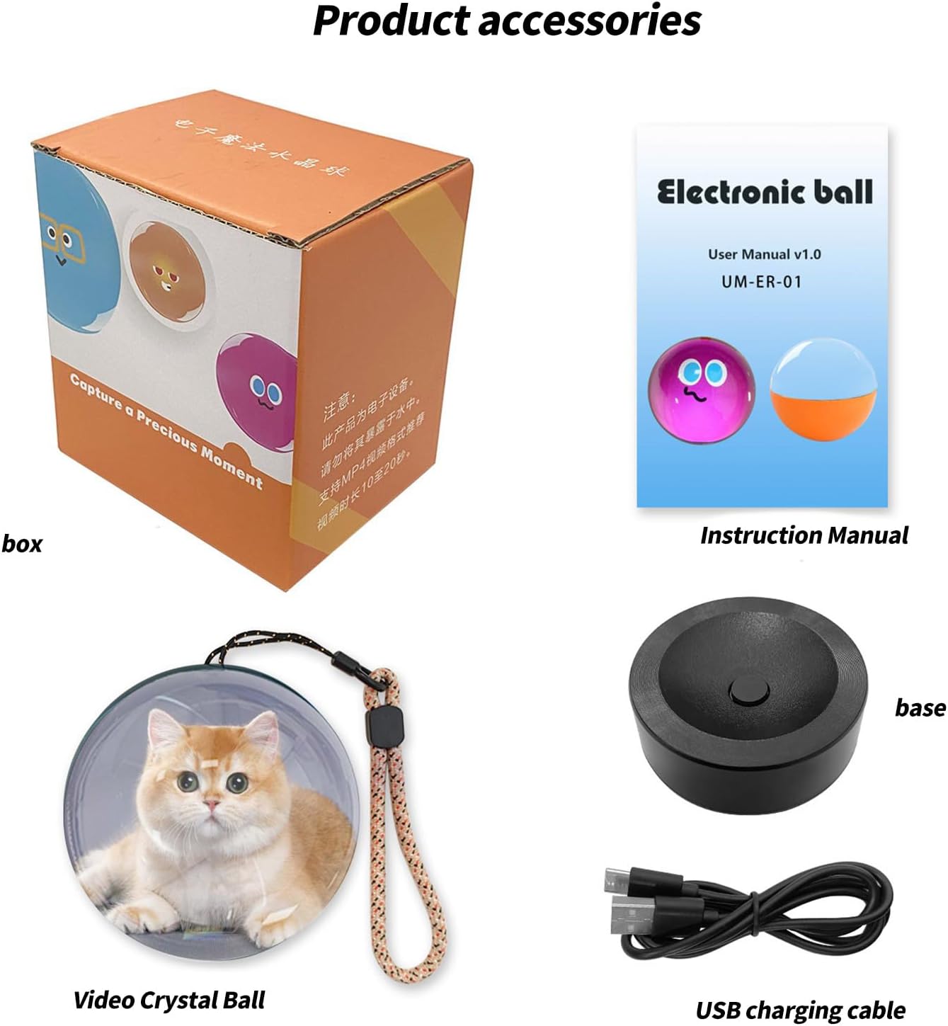 パーソナライズ ビデオ フォト プレーヤー クリスタル ボール 4GB カード デジタル メモリ ディスプレイ 球 ロマンティック