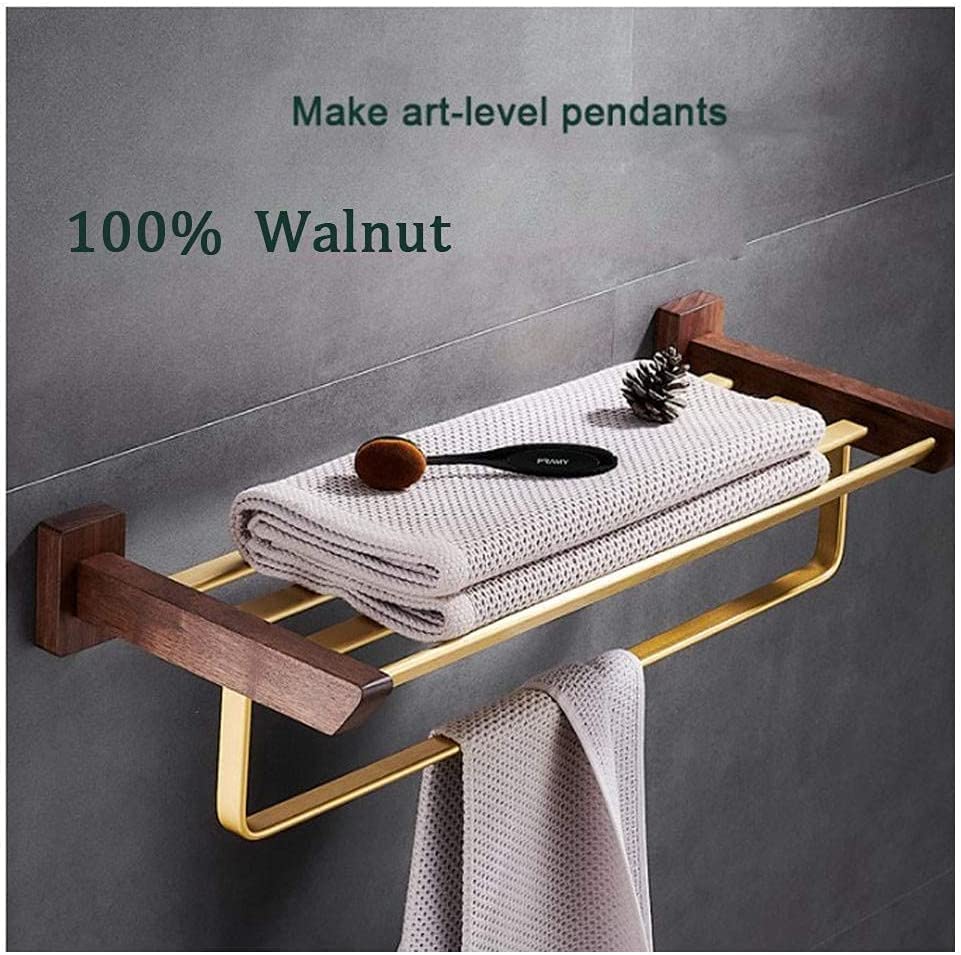 Support et étagère de serviette double barre antirouille pour douche