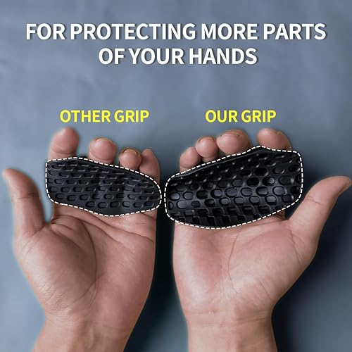Miniatura 5 de Empuñaduras de levantamiento de pesas para hombres y mujeres, agarres de goma antideslizante para protección de manos, agarres de levantamiento de