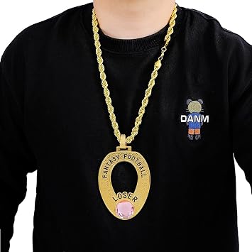 Fantasy Football Loser Chain Medal Last Place Toilet Bowl Trophy Award Neck Chain